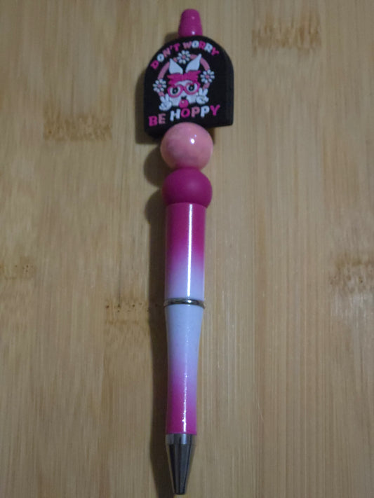Easter Beaded Pen with "Be Hoppy" focal