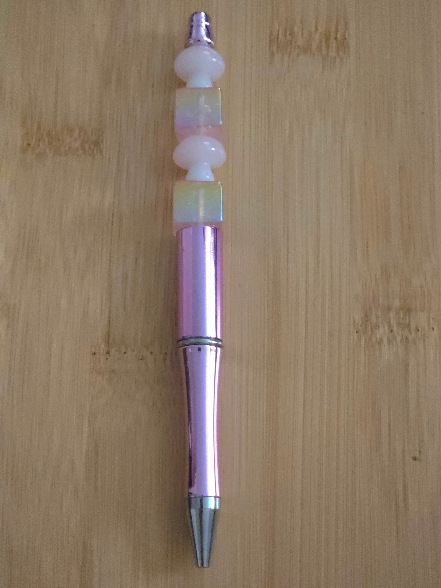 Beaded Pen with Mushrooms and Cube beads