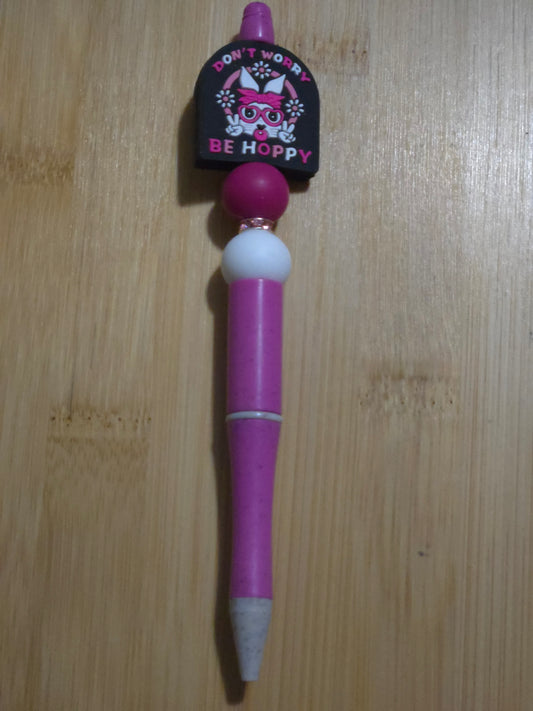 Easter Beaded Pen with "Be Hoppy" focal
