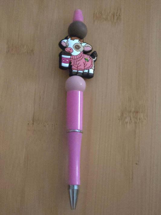 Beaded Pen with Cow focal
